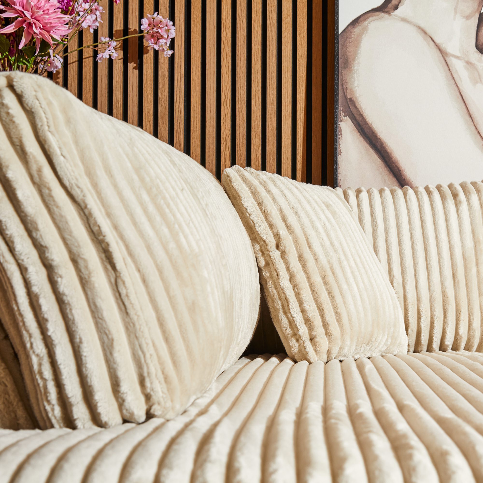 Beige Teddy Hoekbank met Divan Rechts | MySofa 2,5-zits - Afbeelding 2
