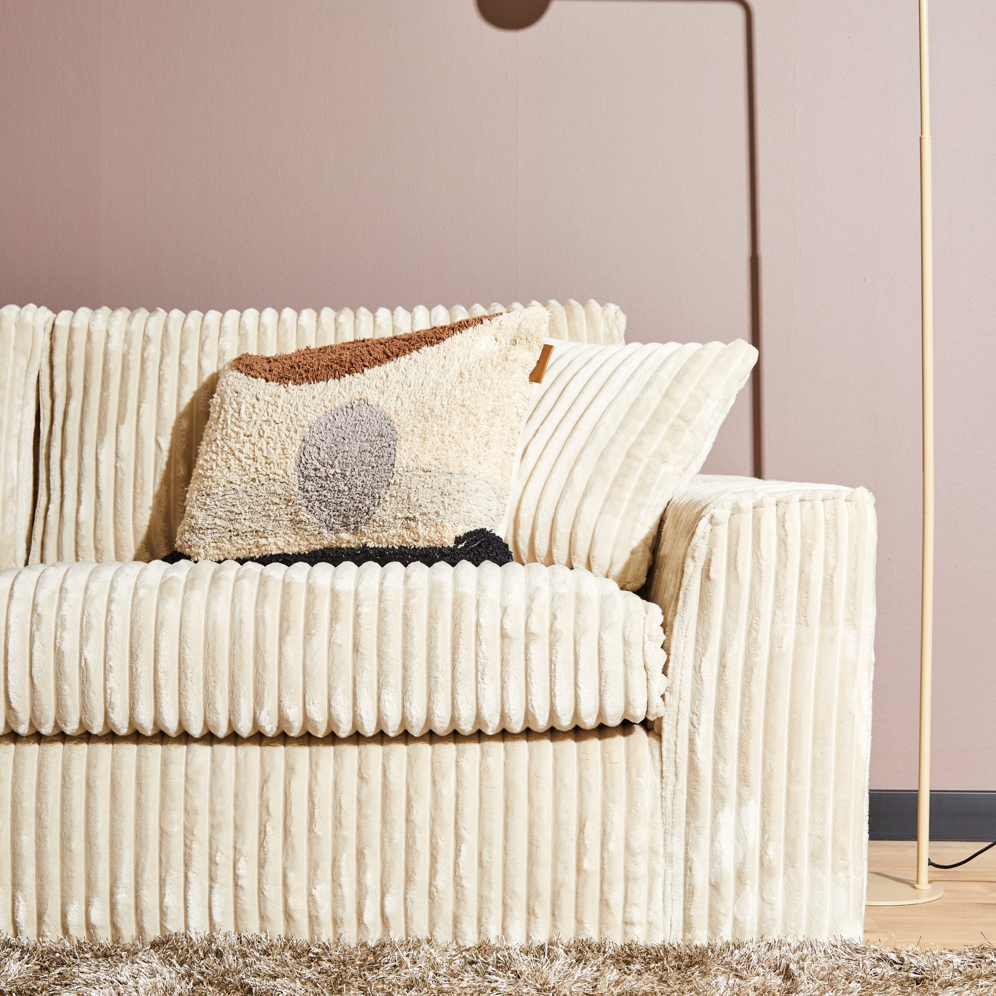 Beige Teddy Hoekbank met Divan Rechts | MySofa 2,5-zits - Afbeelding 3