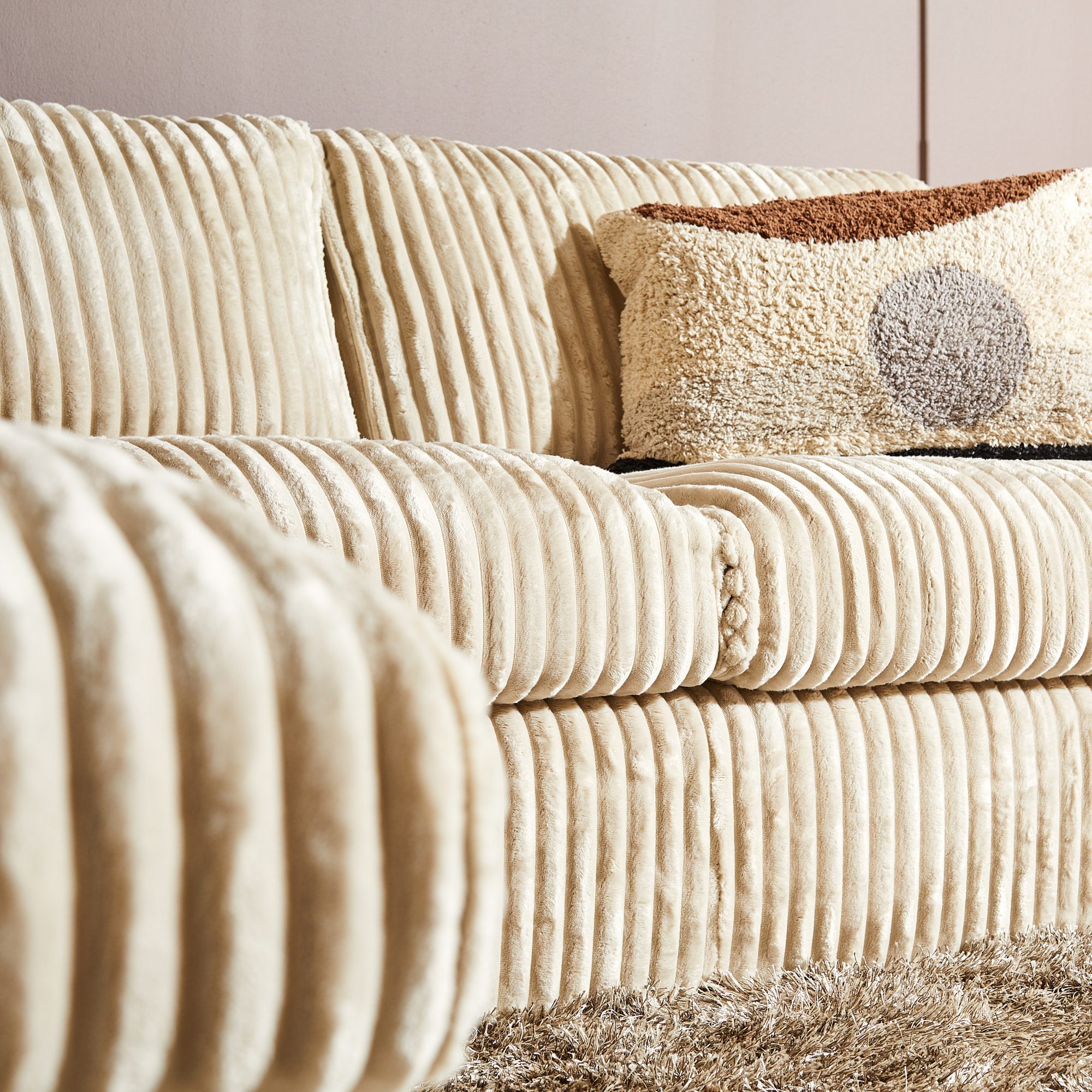 Beige Teddy Hoekbank met Divan Rechts | MySofa 2,5-zits - Afbeelding 5